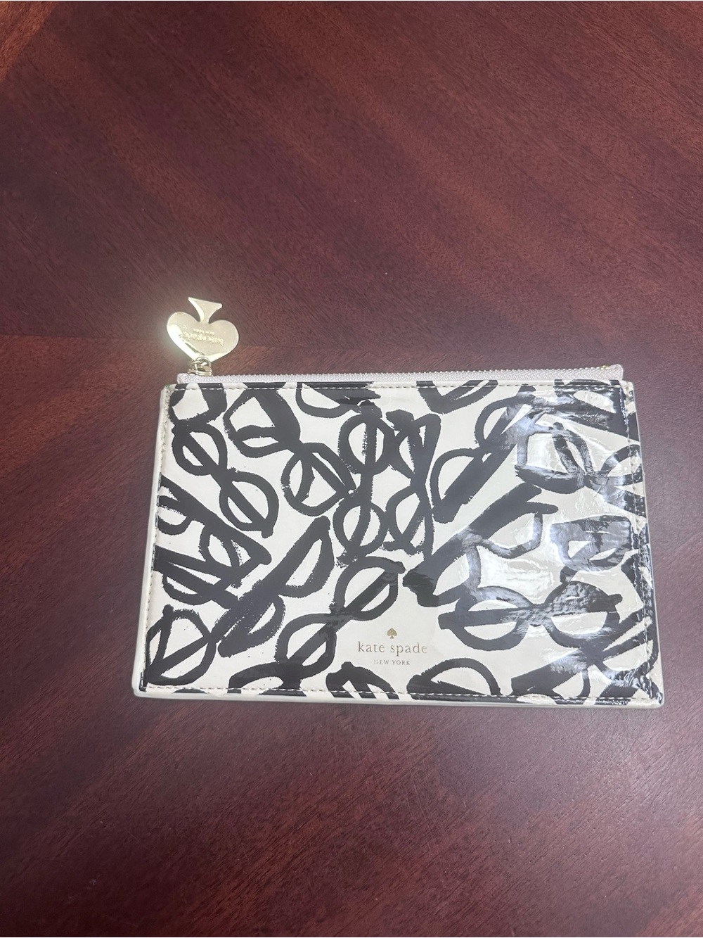 Kate Spade New York "Literary Glasses" Print Zippered Cosmetic or Pencil Pouch